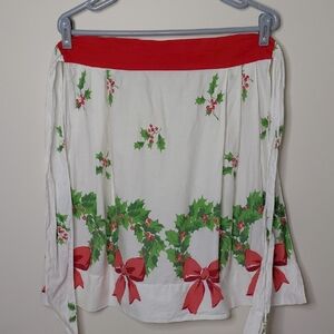 Holiday Wreath Apron- Red and Green
